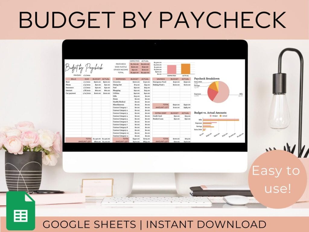 budget by paycheck spreadsheet